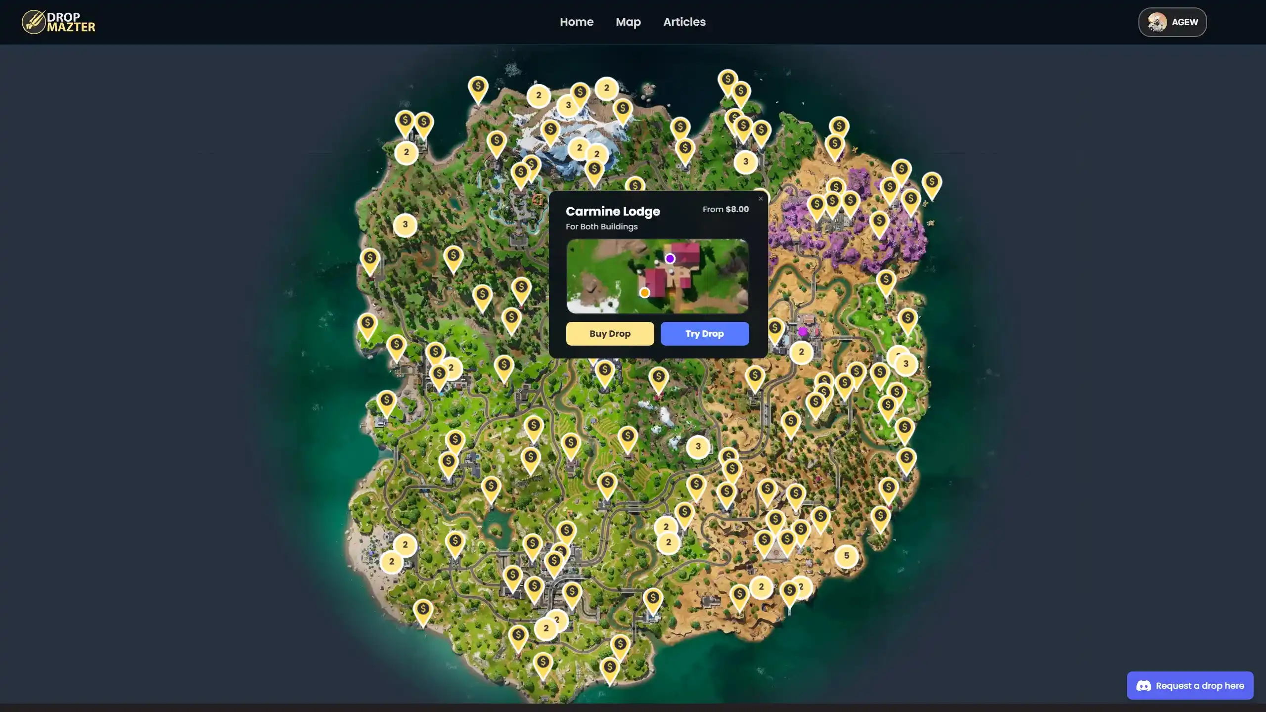 Map page marker preview